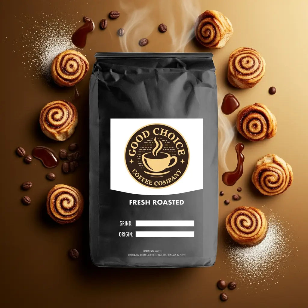 Cinnabun flavored coffee Good Choice Coffee Company